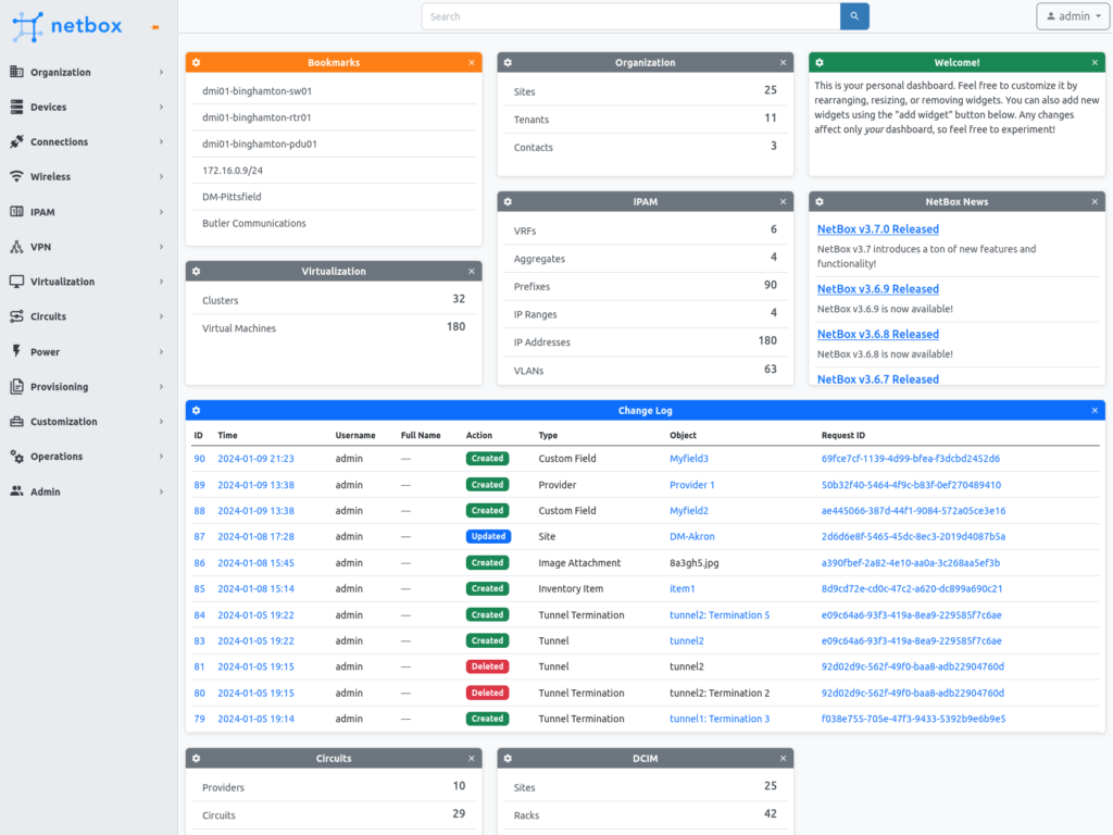 NetBox — tela principal