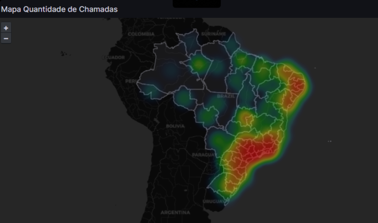 Mapa das chamadas no Grafana